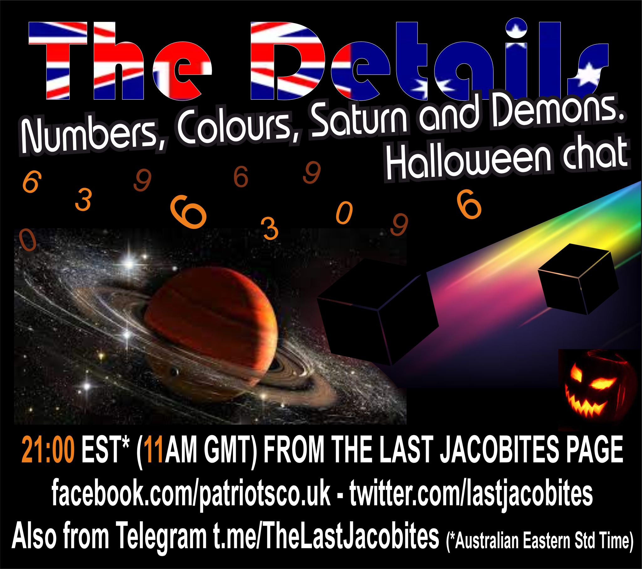 Numbers, colours, Saturn and Demons, Halloween Chat